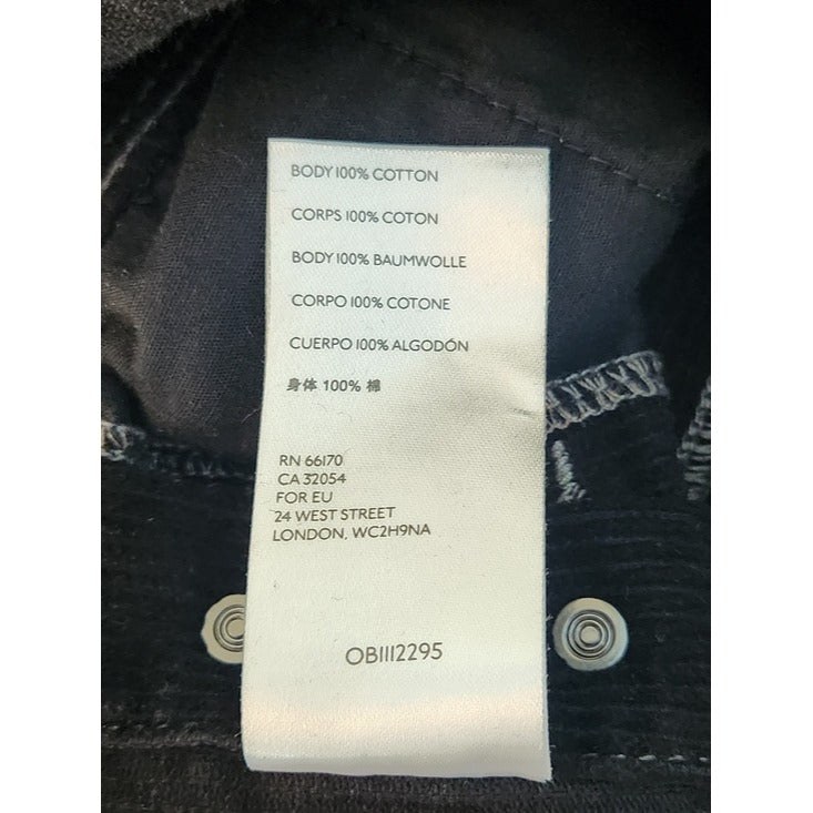 BDG Mens Black Corduroy Overalls with Contrast Stitching Size 32