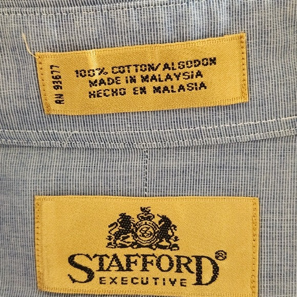 Stafford Blue Dress Shirt with One Pocket Size 15 1/2
