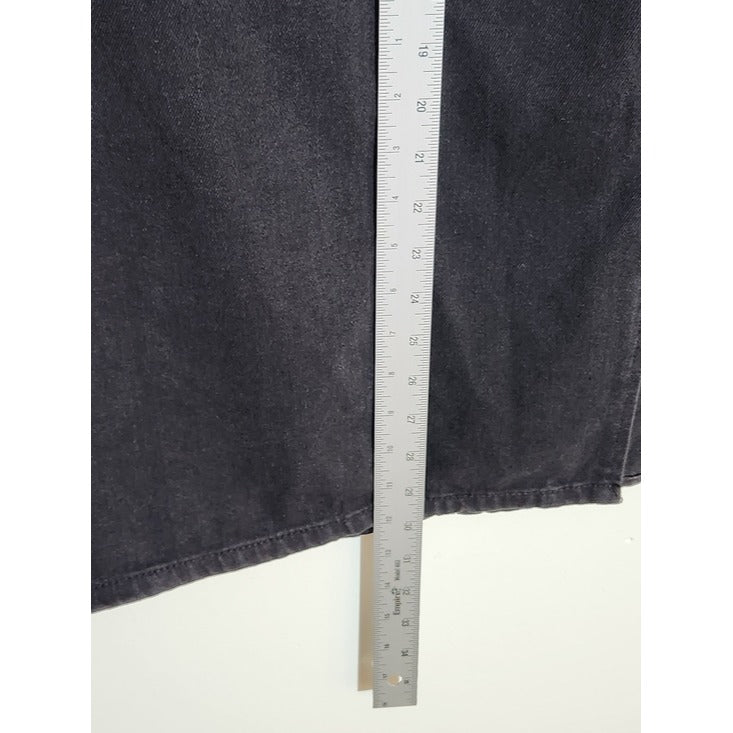 Cider Black Denim Midi Skirt with Side Slit Size Medium