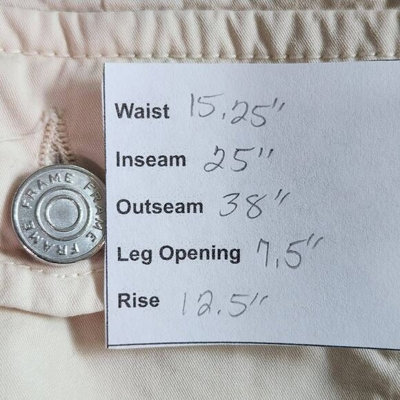 Frame Cream Cropped Barrel Pants Size 29