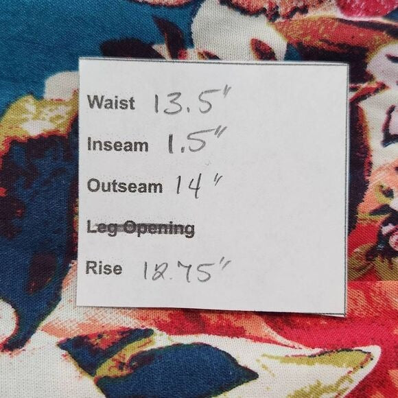 Band of Gypsies Teal Blue Floral Print Flowy Boho Shorts Size Small New