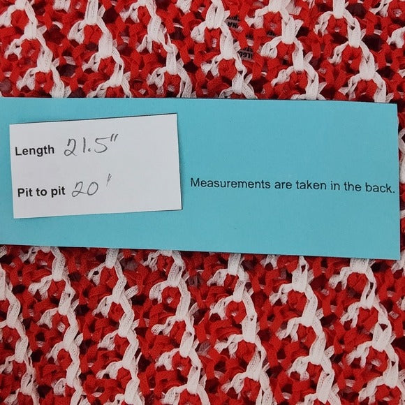 Ruby Rd. Petite Red and White Open Cardigan Size Petite Large New