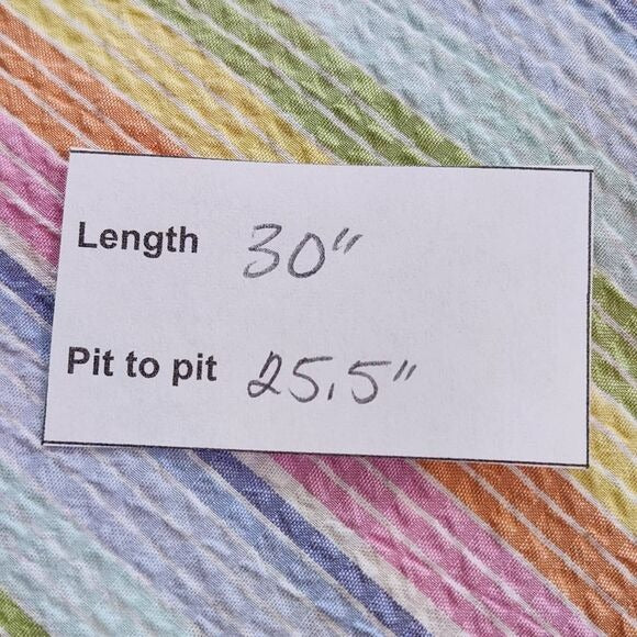 Robert Talbott Rainbow Striped Short Sleeve Button-Down Shirt Size XL