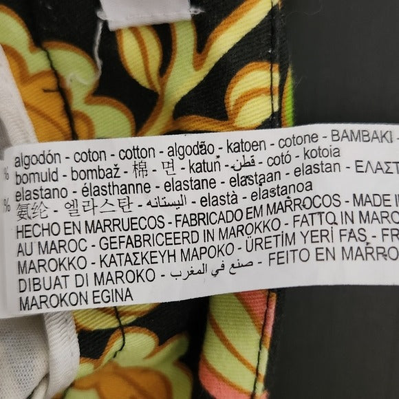 Zara Black Floral Paisley Flare Pants Size Small Zara Flare Leg Retro Pants