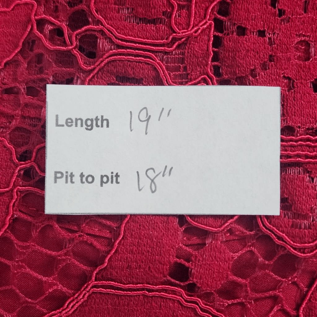 Nanette Lepore Burgundy Lace Blouse with Attached Tank Top Size XS Oxblood Top