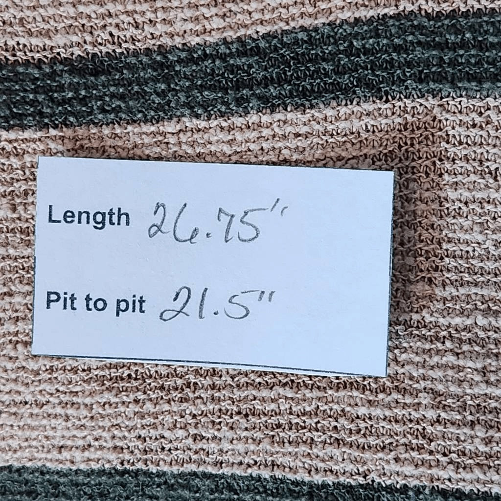 J. Jill Peach and Green Oversized Hoodie Pullover Size Medium Striped Hoodie