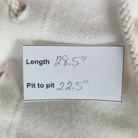 Truly Madly Deeply Distressed Cream Lace-Up Knit Top Size Large