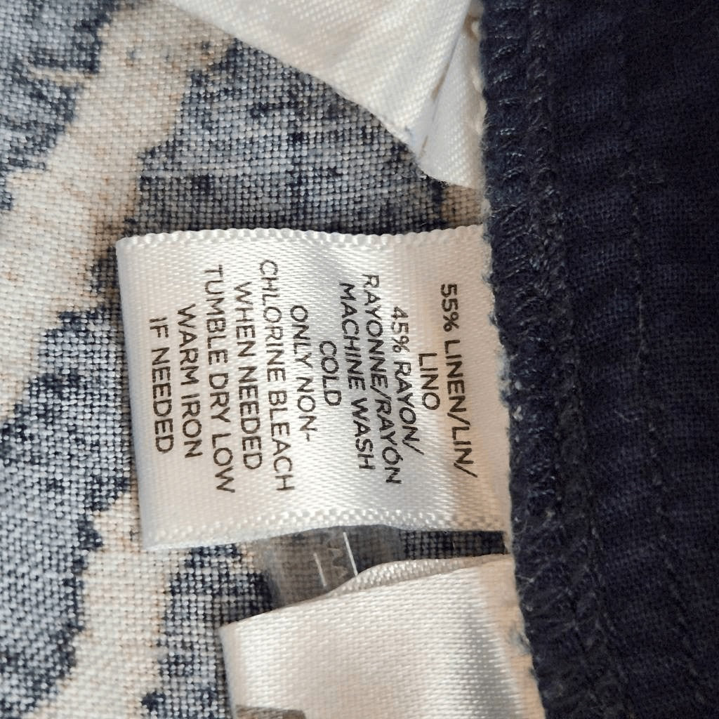 LOFT Navy Linen Shorts Size Small Navy and Cream Boho Shorts