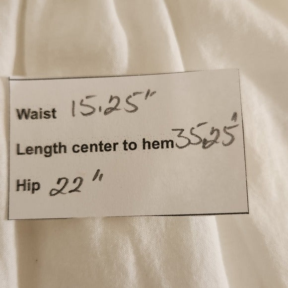 Jennifer & Grace White Circle Embroidered Cotton Boho Maxi Skirt Size Large