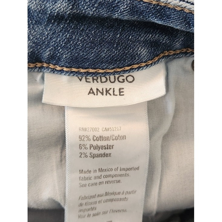 PAIGE Verdugo Ankle Distressed Jeans Raw Hem Size 29