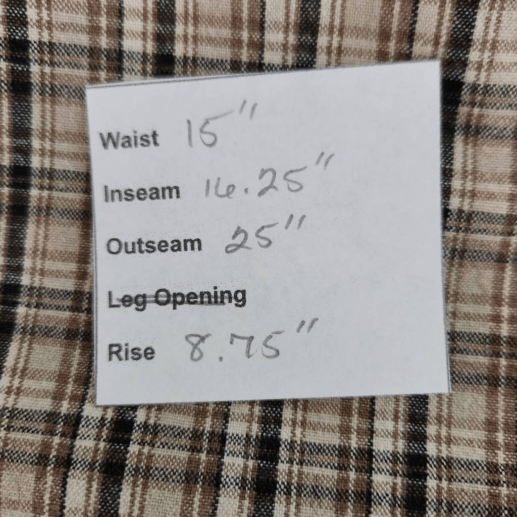 Allison Brittney Brown Plaid Pedal Pushers Size 8 Brown Plaid Retro Long Shorts