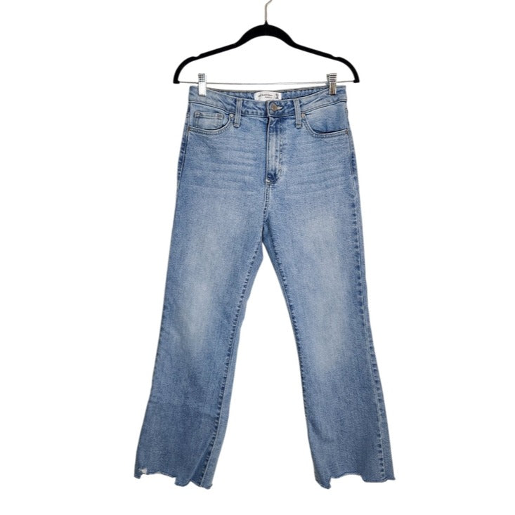 Just Black Denim Light Wash Straight Leg Distressed Cropped Jeans Size 28