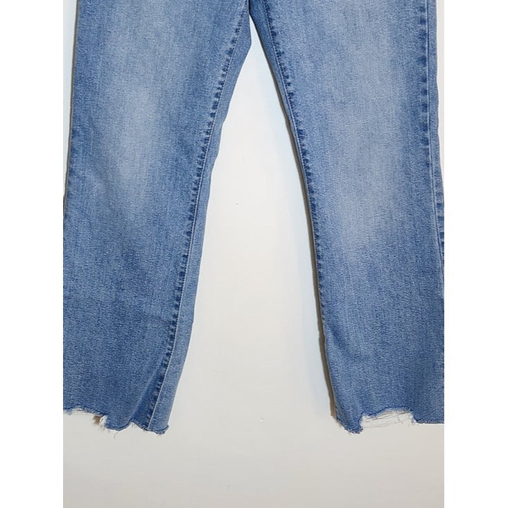 Just Black Denim Light Wash Straight Leg Distressed Cropped Jeans Size 28