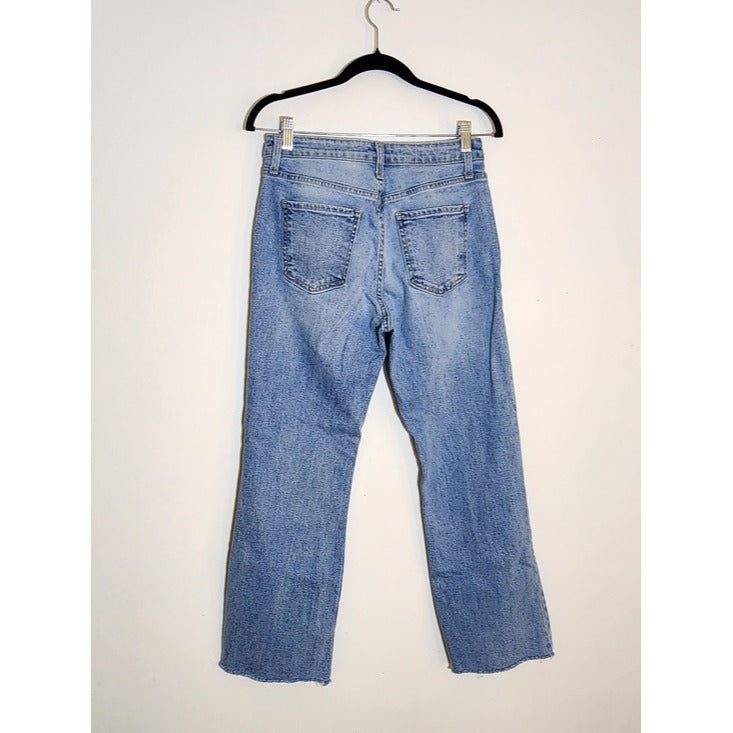 Just Black Denim Light Wash Straight Leg Distressed Cropped Jeans Size 28