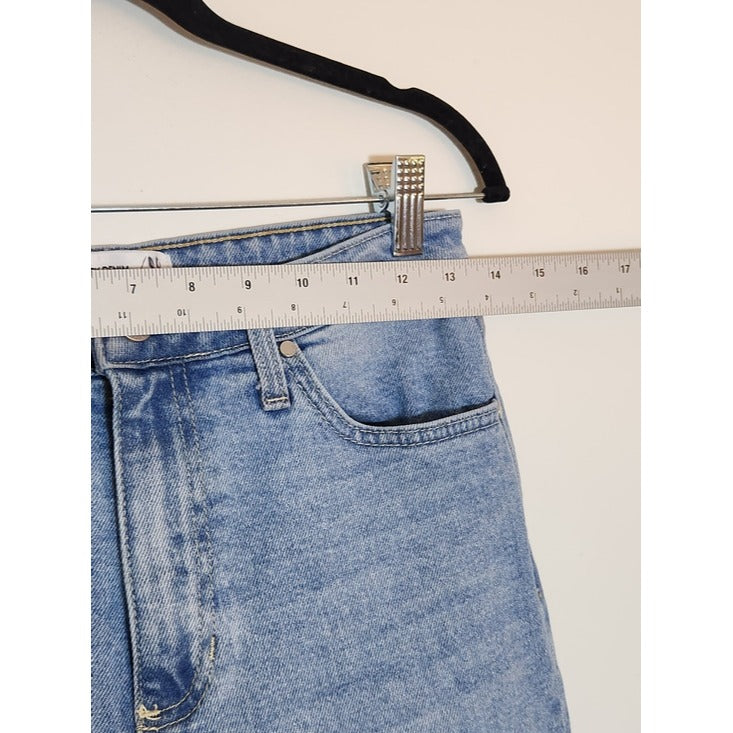 Just Black Denim Light Wash Straight Leg Distressed Cropped Jeans Size 28