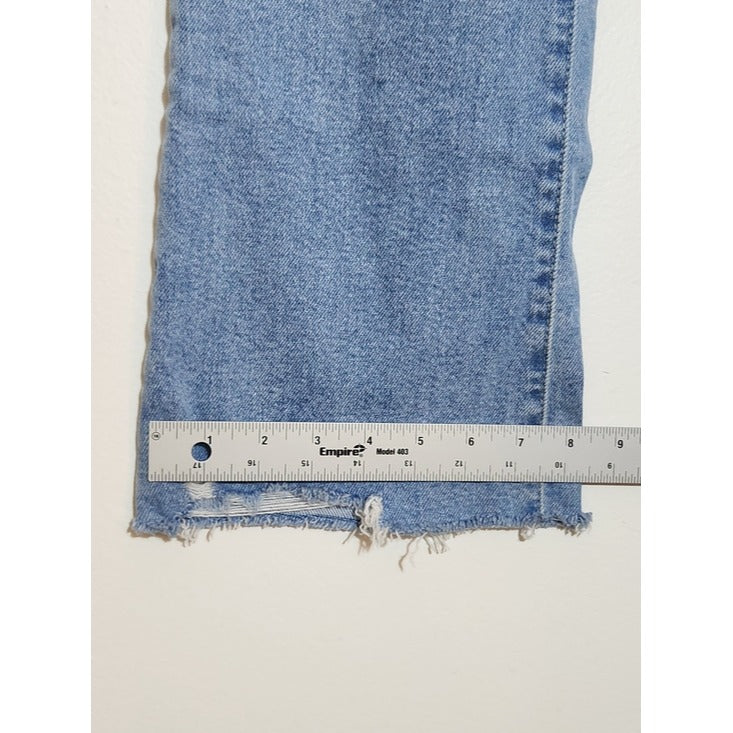 Just Black Denim Light Wash Straight Leg Distressed Cropped Jeans Size 28
