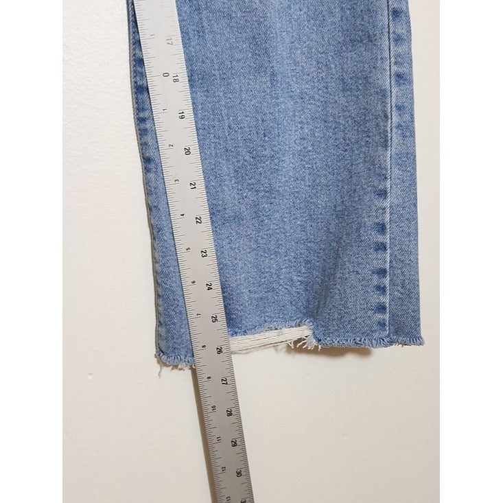 Just Black Denim Light Wash Straight Leg Distressed Cropped Jeans Size 28