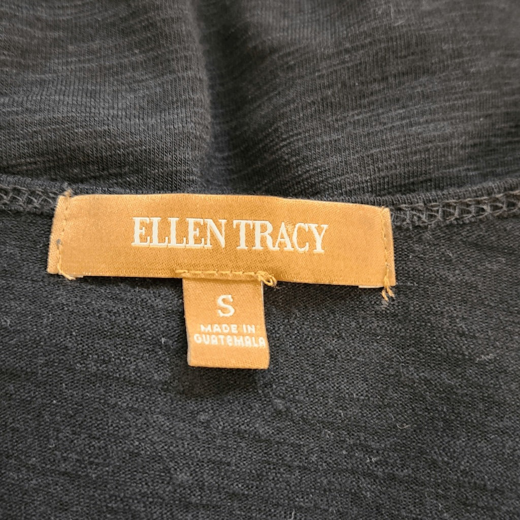 Ellen Tracy Black Knit Top Size Small Oversized Black Blouse