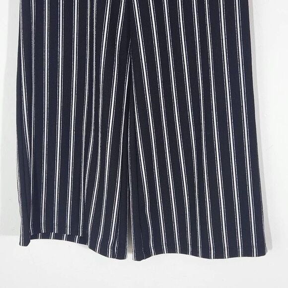 Hot Kiss Black and White Stripe Cropped Wide Leg Pants Size Medium New