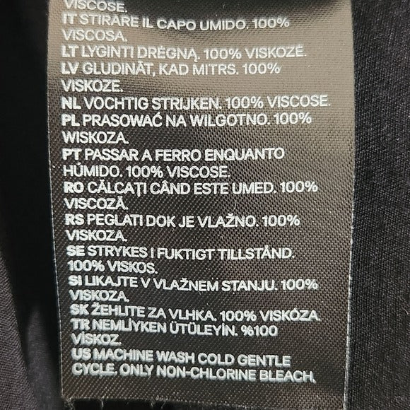 H&M Black Short Sleeve Button-Up Top Size XS