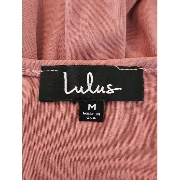 Lulus Rose Pink Sleeveless Romper with Ruffle Hem Size Medium NWT