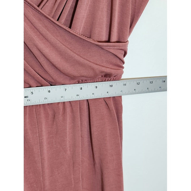Lulus Rose Pink Sleeveless Romper with Ruffle Hem Size Medium NWT