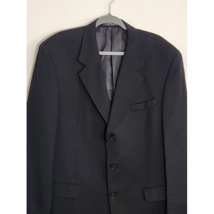 Jones New York Mens Black Wool Blazer Size 44L