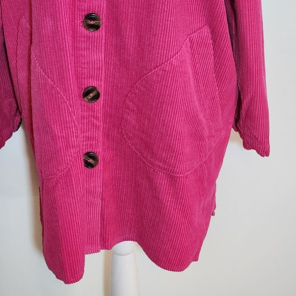 Umgee Hot Pink Oversized Long Shacket Size Small New