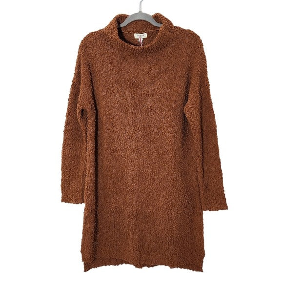 Umgee Long Sleeve Mini Brown Sweater Dress Size Medium NWT