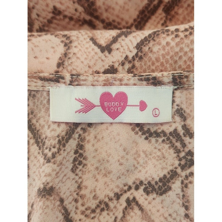 Buddy Love Pink Snakeskin Print Poncho Top Size Large