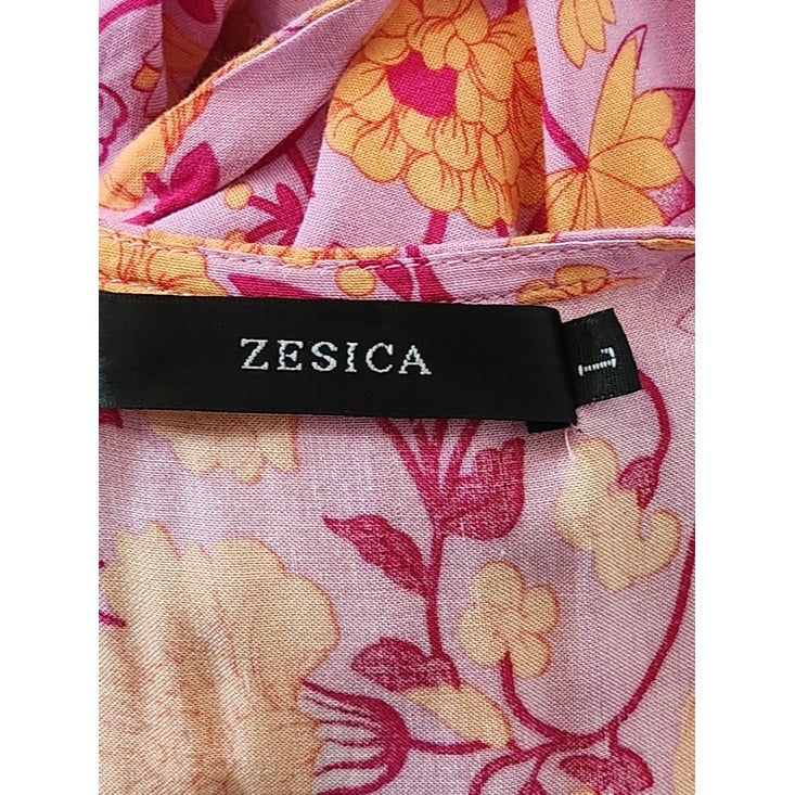 Zesica Purple and Orange Boho Floral Wrap Maxi Dress Size Large