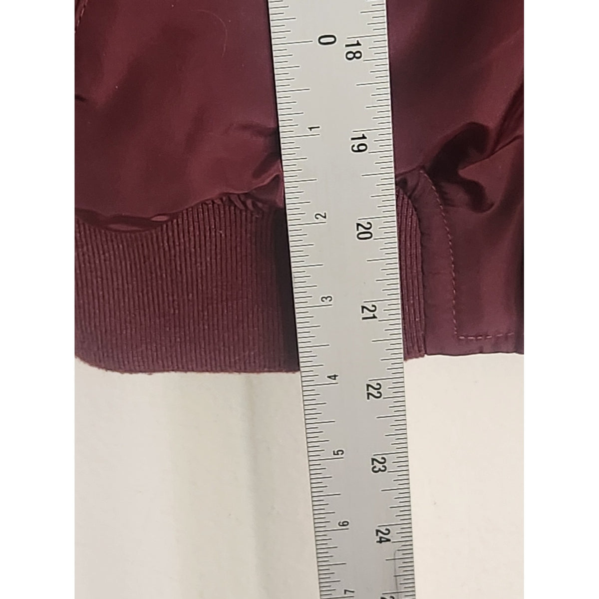 American Rag Burgundy Fitted Ruched Bomber Jacket Size Small