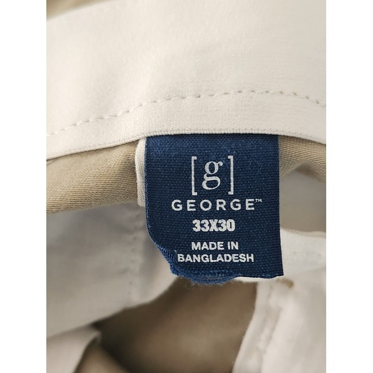 George Khaki Chino Pants Cotton Blend Size 33 x 30