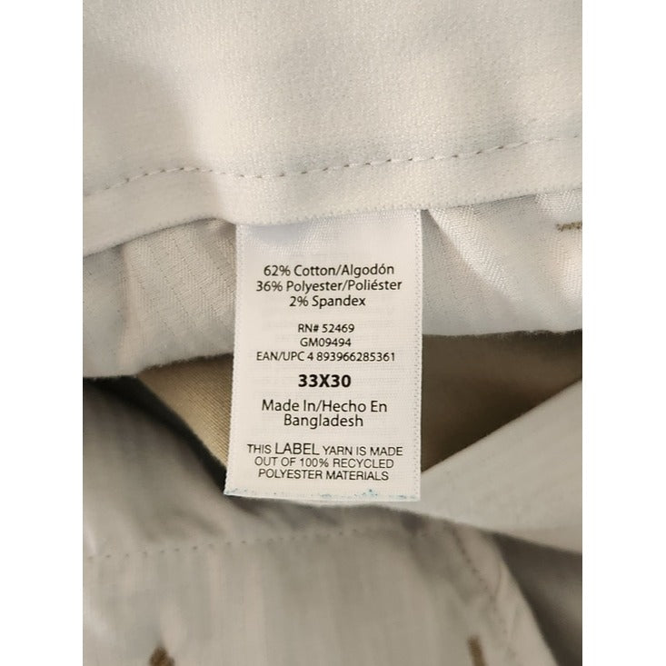 George Khaki Chino Pants Cotton Blend Size 33 x 30