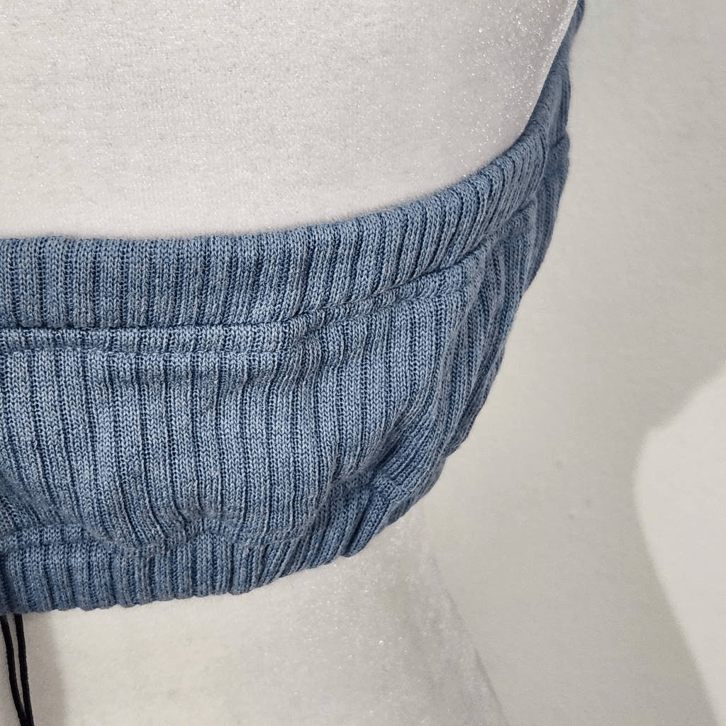 WeWoreWhat Blue Halter Crop Top Size Medium NWT Tie Neck Halter Top