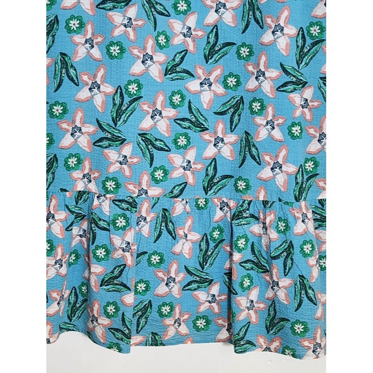 THML Blue and Pink Floral Sleeveless Mini Dress Size Small Wedding Guest Dress