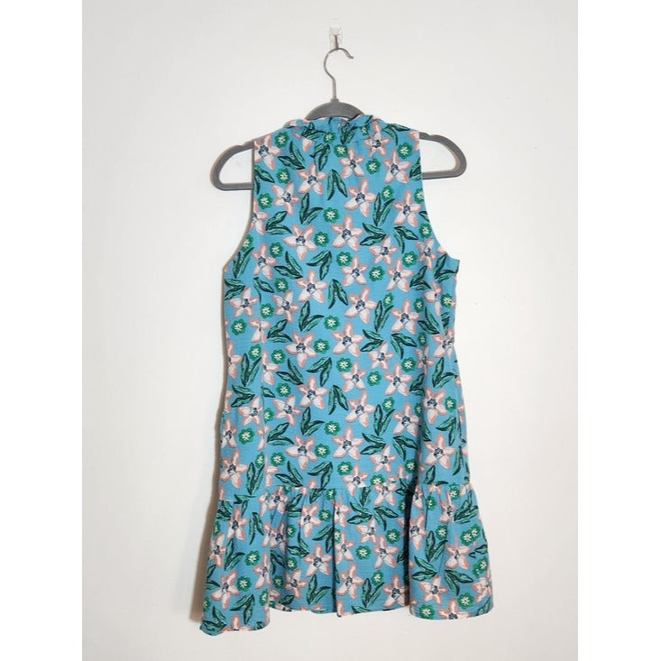 THML Blue and Pink Floral Sleeveless Mini Dress Size Small Wedding Guest Dress