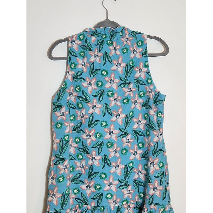 THML Blue and Pink Floral Sleeveless Mini Dress Size Small Wedding Guest Dress