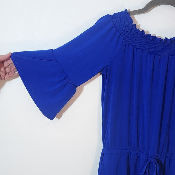 Cupio Cobalt Blue Off-the-Shoulder Romper Size Small