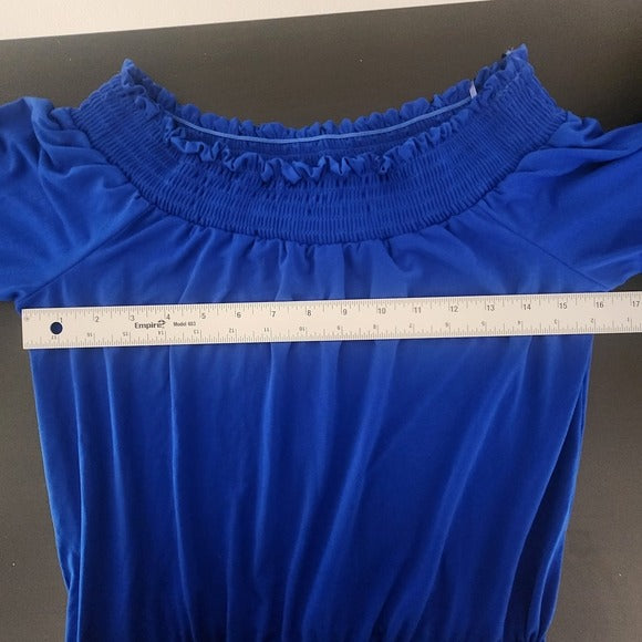 Cupio Cobalt Blue Off-the-Shoulder Romper Size Small