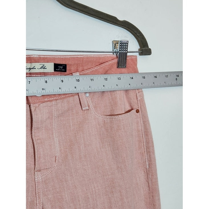 Christopher Blue Pink Isabel Skinny Ankle Jeans Size 6