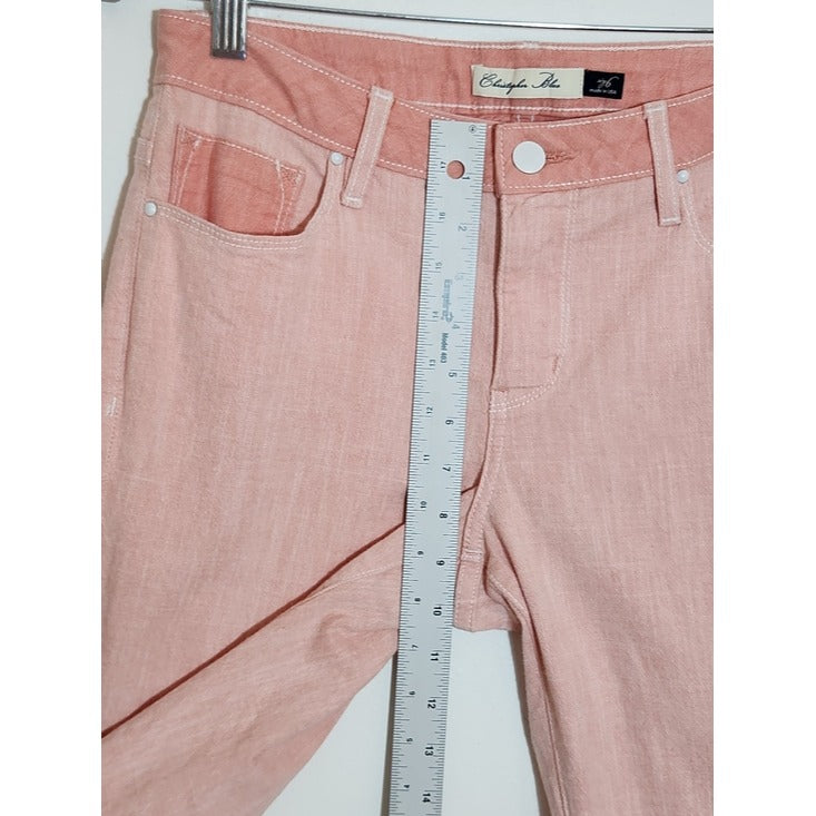 Christopher Blue Pink Isabel Skinny Ankle Jeans Size 6
