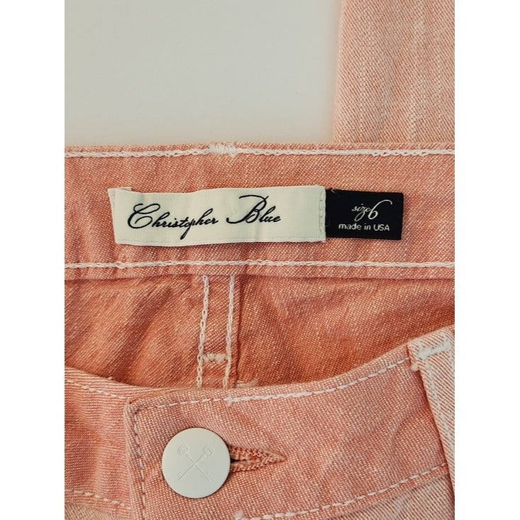 Christopher Blue Pink Isabel Skinny Ankle Jeans Size 6