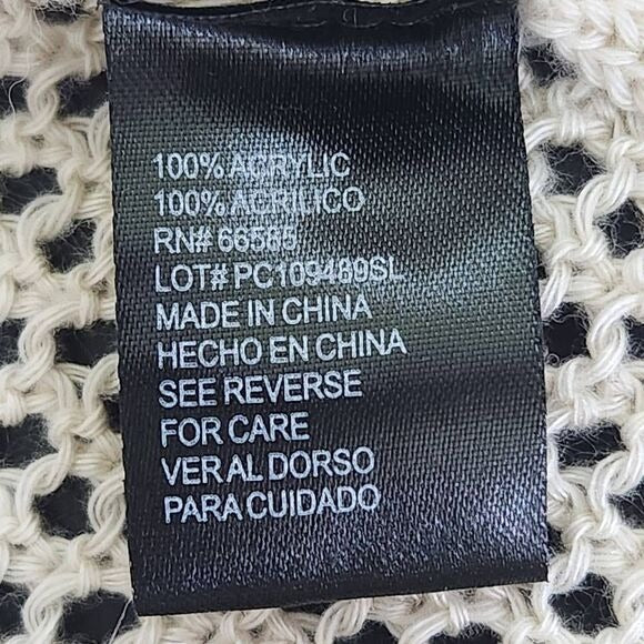 Perceptions Cream Open Knit Short Sleeve Cardigan Size Large Cream Knit Cardigan