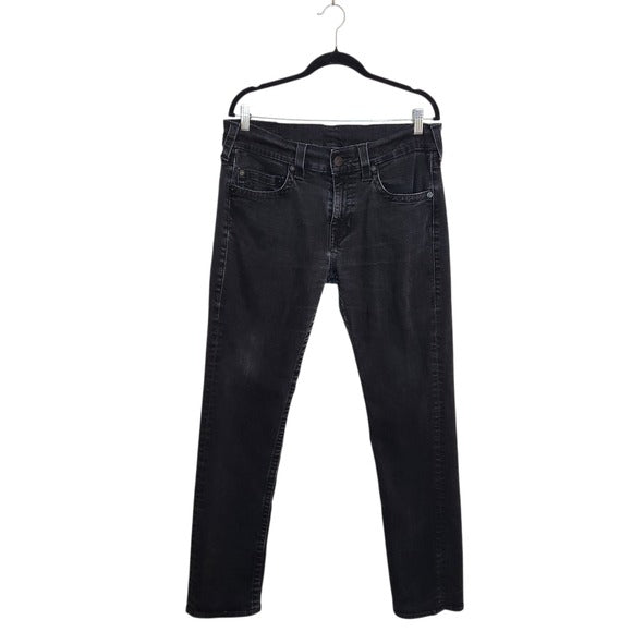 True Religion Mens Black Slim Fit Jeans Size 34