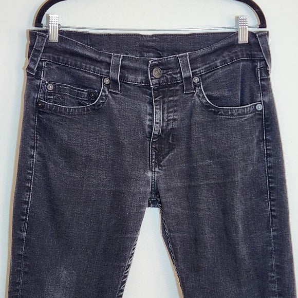 True Religion Mens Black Slim Fit Jeans Size 34