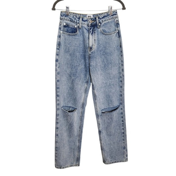 Princess Polly Acid Wash Holland High Rise Straight Leg Jeans Size 4 NWT