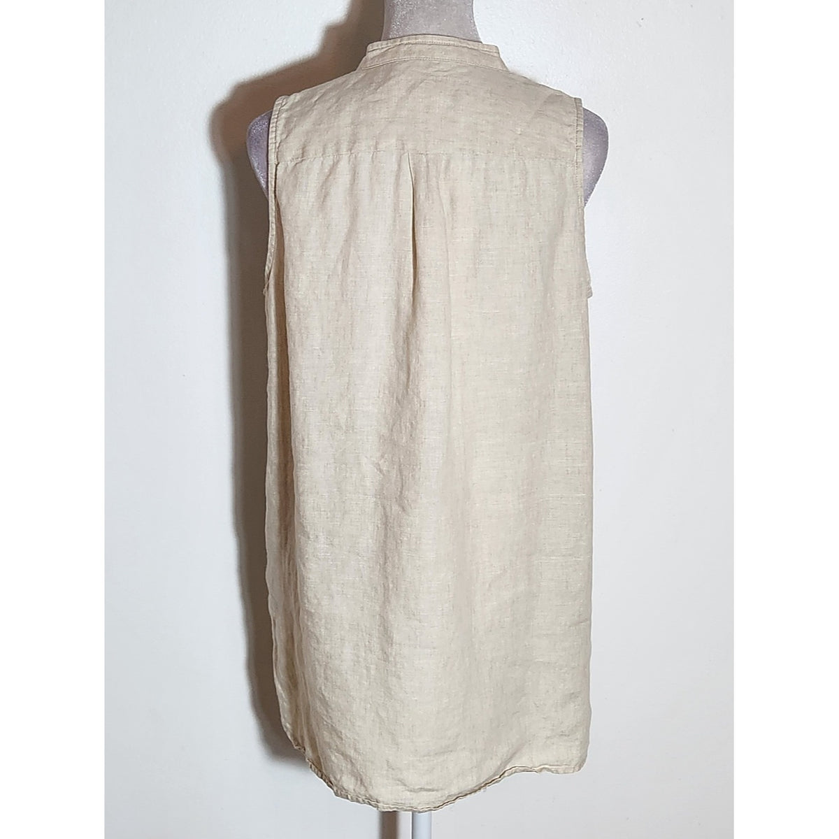 Michael Kors Beige Linen Sleeveless Button-Up Blouse Size Medium