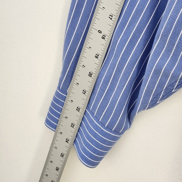Alex Cannon Blue Striped Dress Shirt Size Large