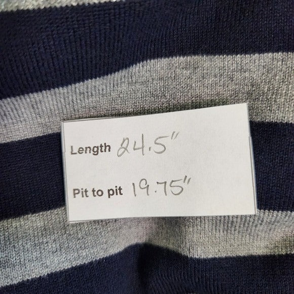 Calvin Klein Striped Gray and Black Cowl Neck Sweater Size Large